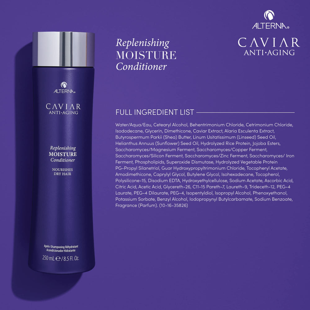 Alterna CAVIAR bottle in hand scale comparison implies value and quantity