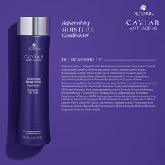 Alterna CAVIAR bottle in hand scale comparison implies value and quantity