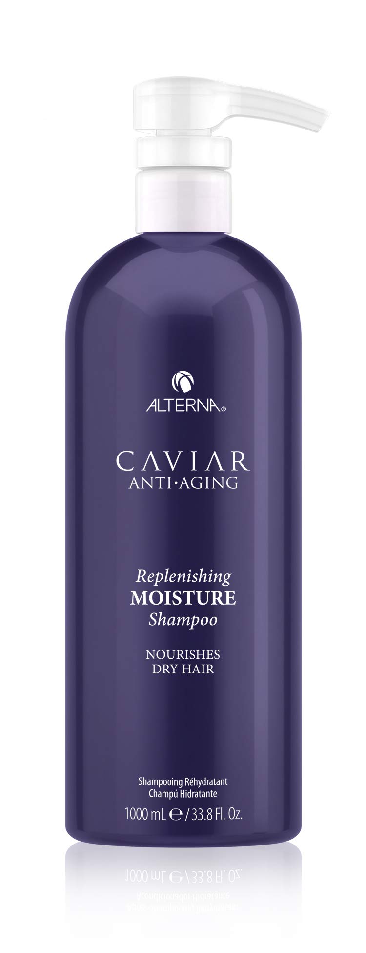 Alterna caviar front packaging showing full 33.8 oz bottle and branding benefit