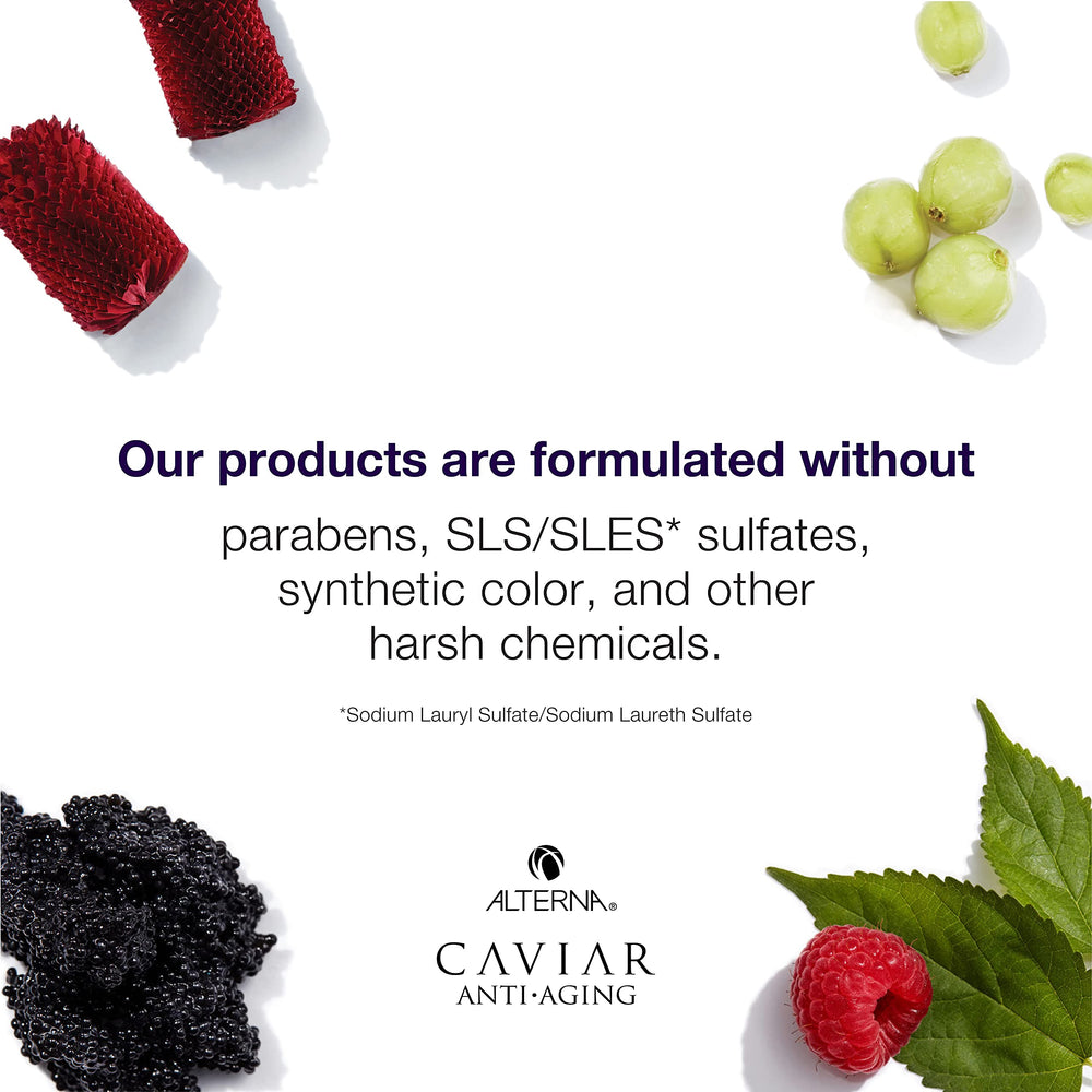 Alterna caviar styled bathroom display showing luxurious routine and salon-level care benefit