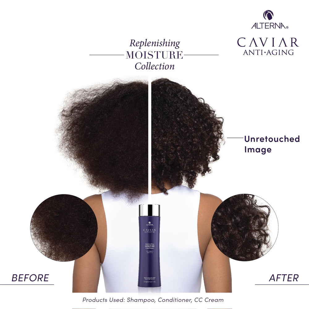 Alterna caviar size comparison 33.8 oz bottle beside common objects for value perception benefit