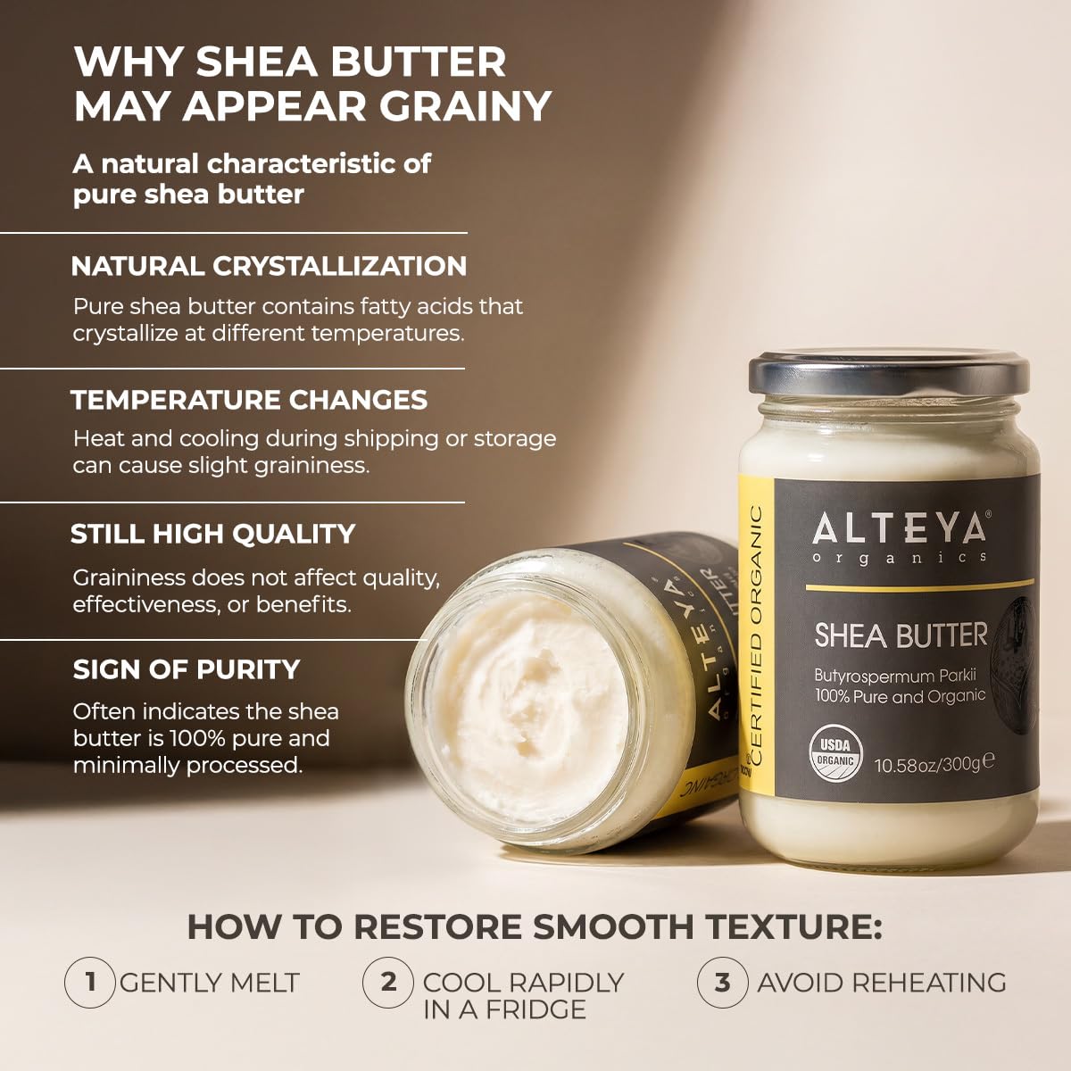 Alteya open jar close-up texture demonstrating natural purity and richness