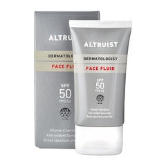 Altruist front packaging showing SPF50 protection and compact design