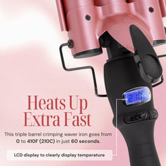 Alure LCD display and handle for precise heat control and comfortable styling