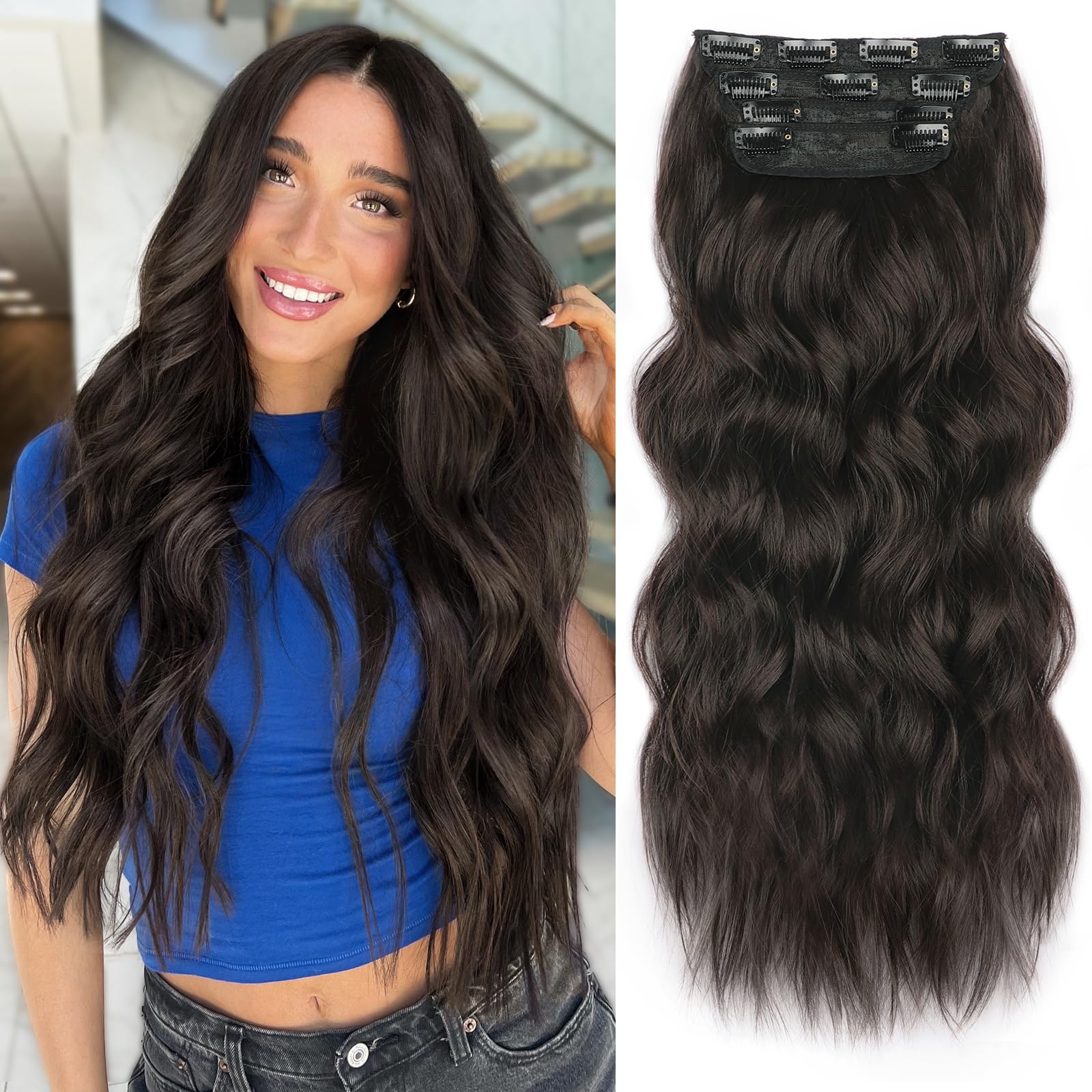 ALXNAN front packaging showing dark brown extensions and benefits