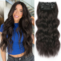ALXNAN front packaging showing dark brown extensions and quick styling benefit