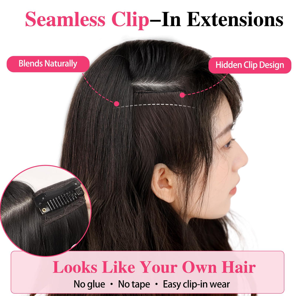 ALXNAN model wearing 24-inch extensions illustrating added length and drama