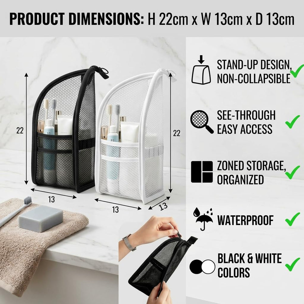 ALZHIUM lifestyle bathroom setting illustrates travel-ready convenience