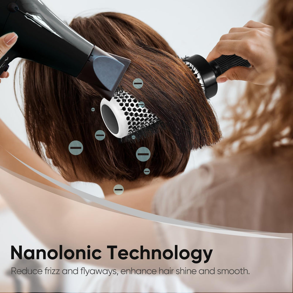 AM 8:00 brush held in hand to show lightweight size and comfortable grip advantage