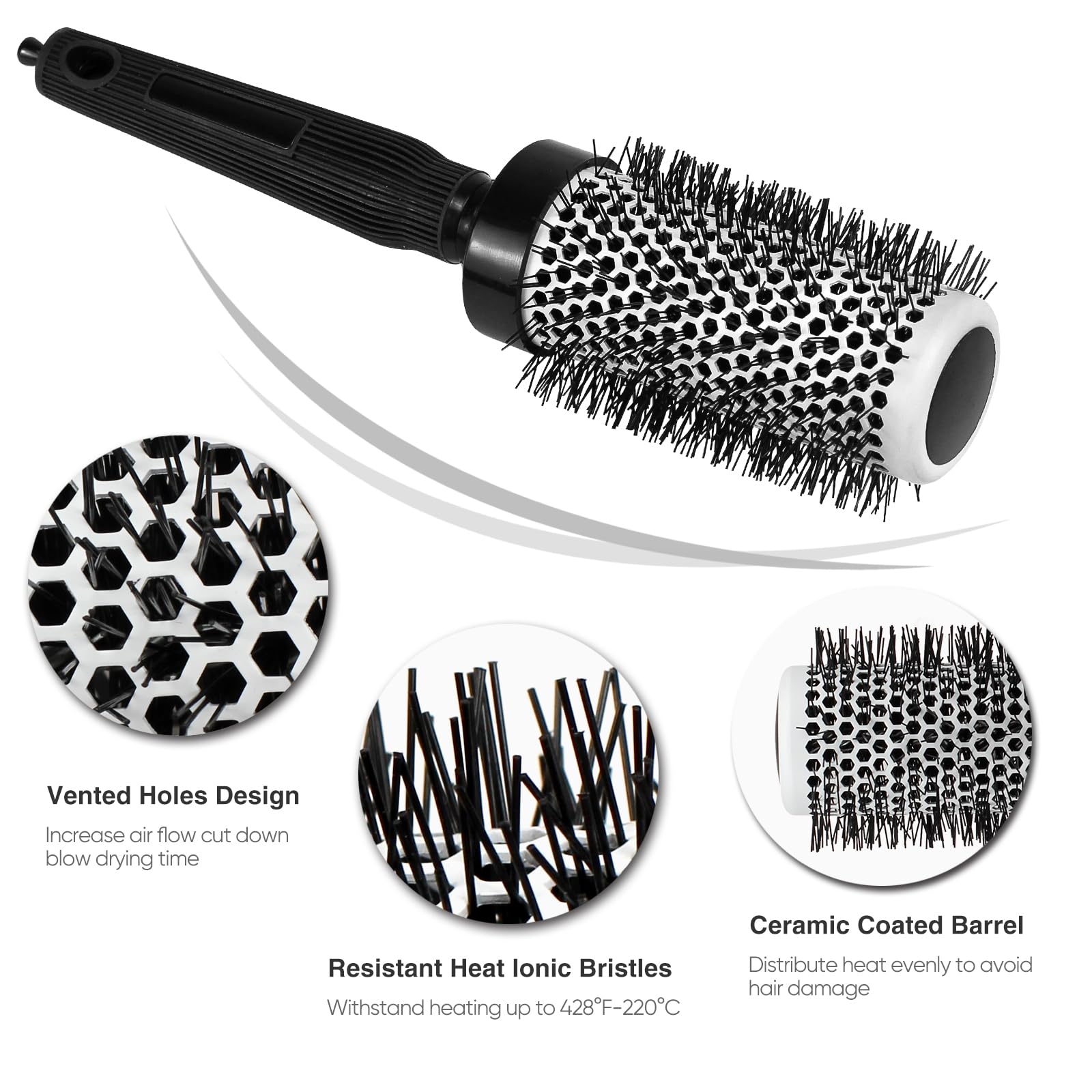 AM 8:00 ceramic-aluminum barrel close-up highlighting even heat distribution benefit
