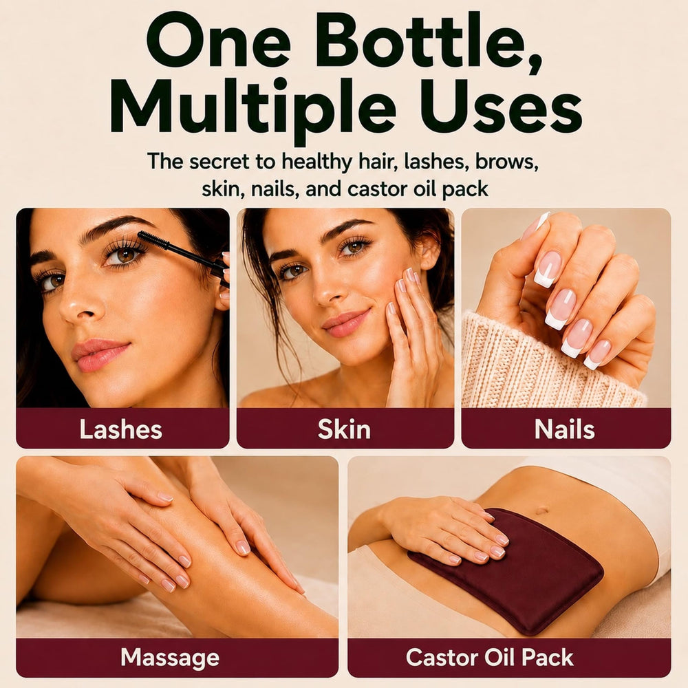 AMAAROIL thick castor oil texture on finger for easy spreadability