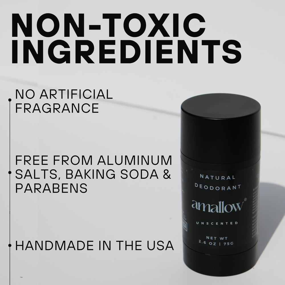 Amallow applying underarm in use illustrating reliable all-day odor protection