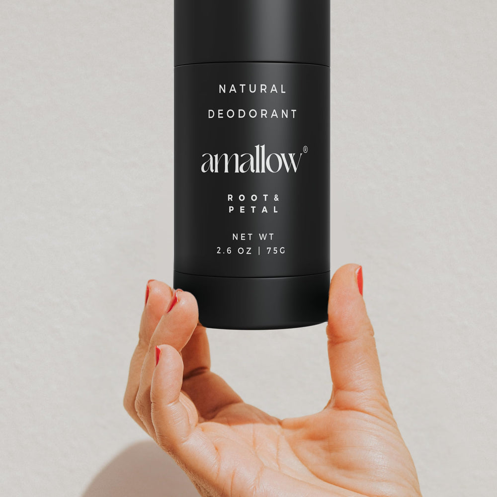 Amallow ingredients flatlay with tallow, shea, jojoba showing natural sourcing benefit