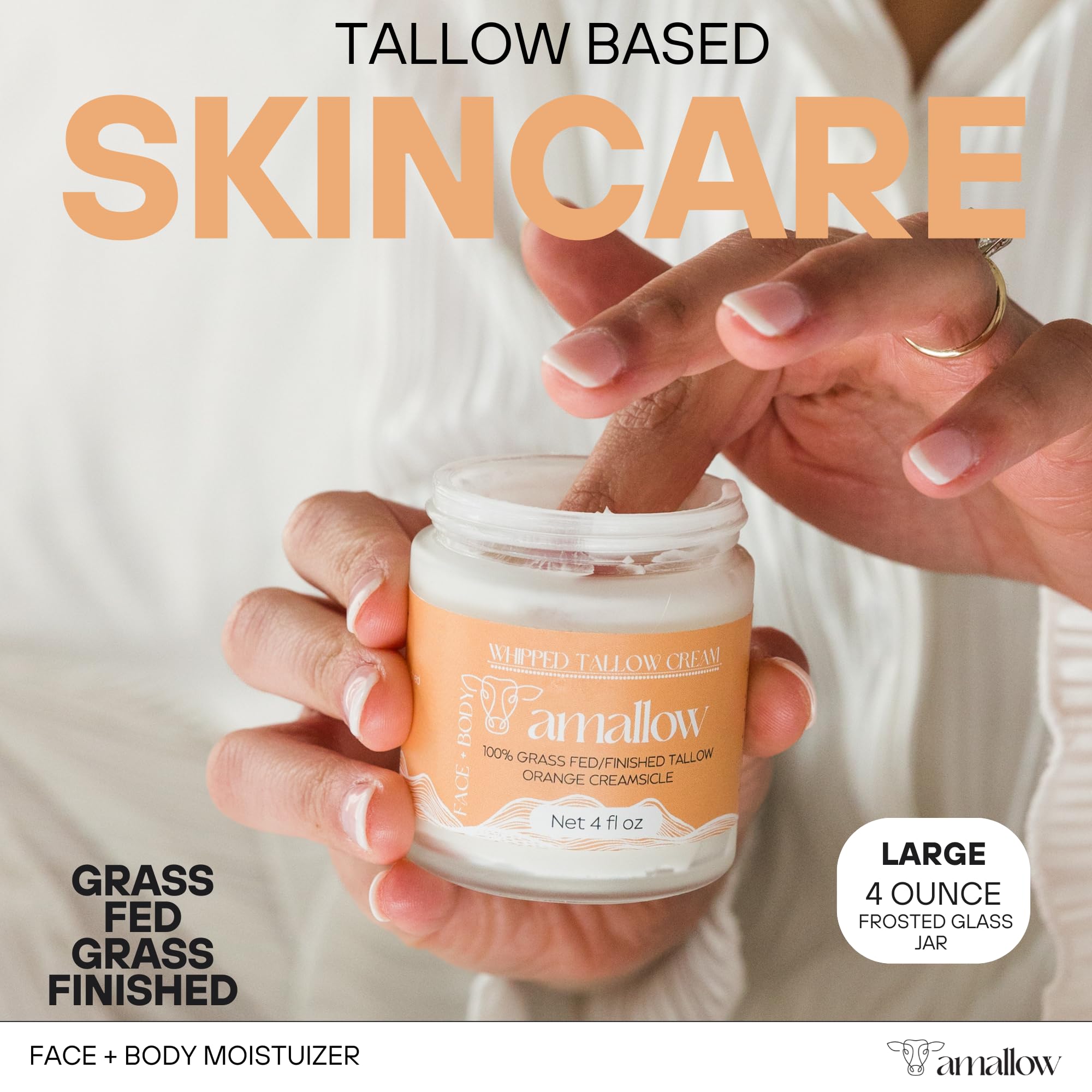 Amallow open jar whipped texture visible for smooth easy application