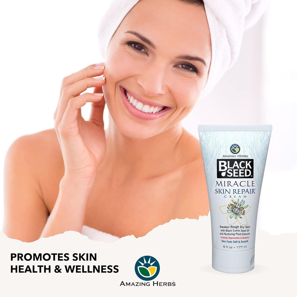 Amazing Herbs lifestyle on bathroom vanity conveying daily skincare routine