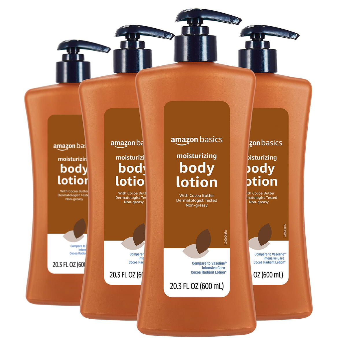 Amazon Basics front bottle showing label and volume, highlights value