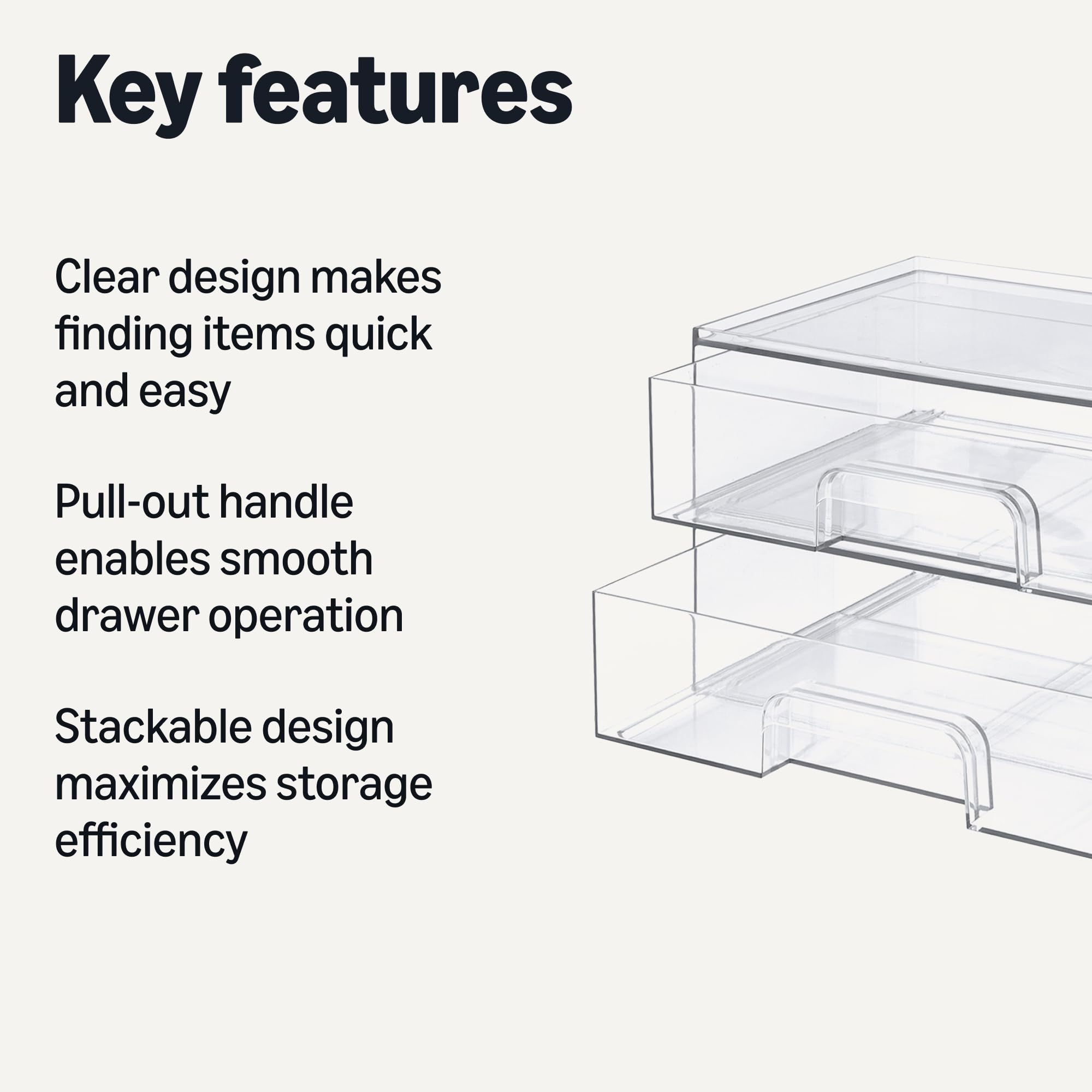 Amazon Basics drawer handle detail demonstrating smooth pull-out access