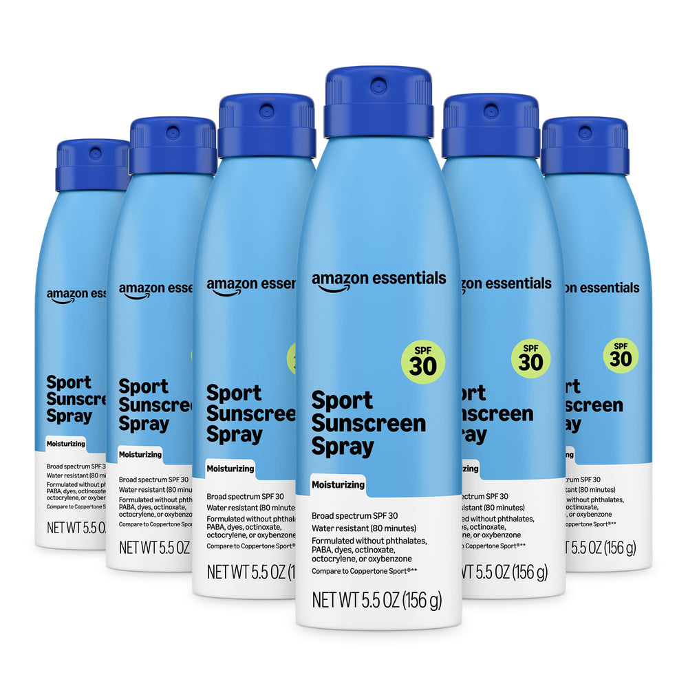 Amazon Essentials front packaging showing SPF 30 and pack benefits