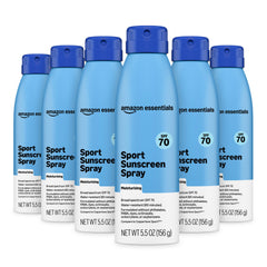 Amazon Essentials front packaging showing SPF 70 and 5.5 oz, quick identification benefit