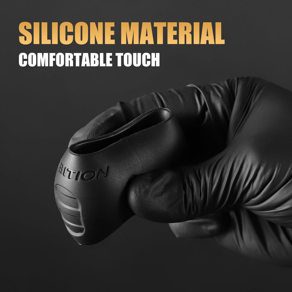 Ambition material label closeup showing food-grade silicone and durable core