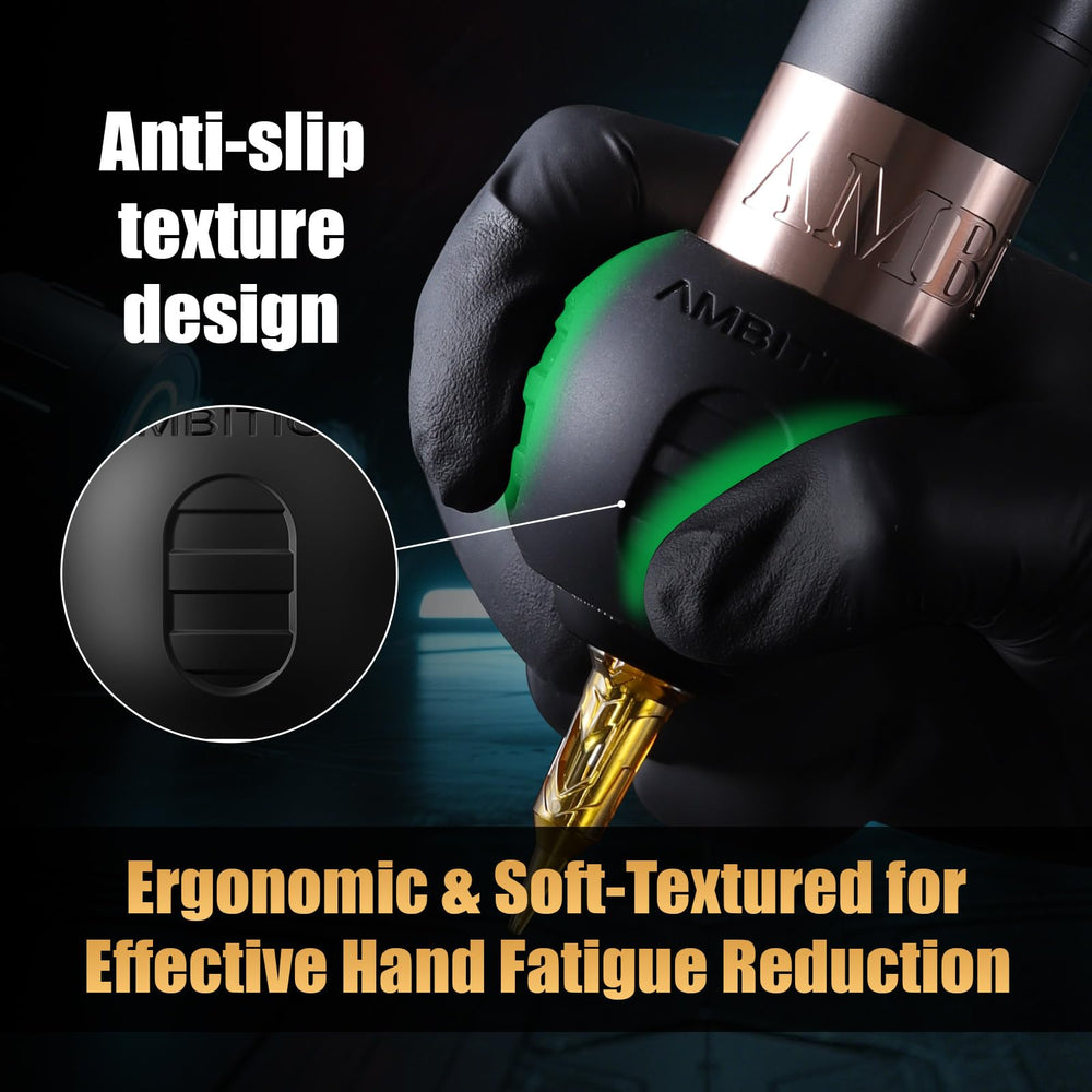 Ambition grip beside ruler showing 54mm outer diameter for ergonomic comfort