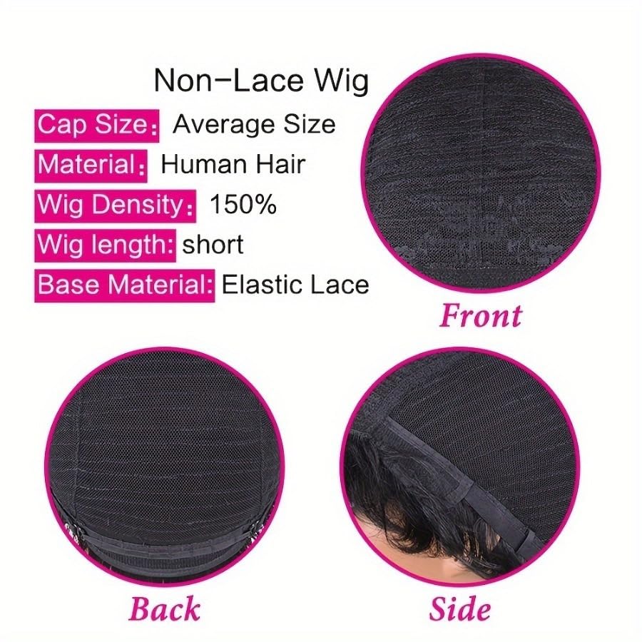 Amecire wig on mannequin with measurements for accurate sizing reference