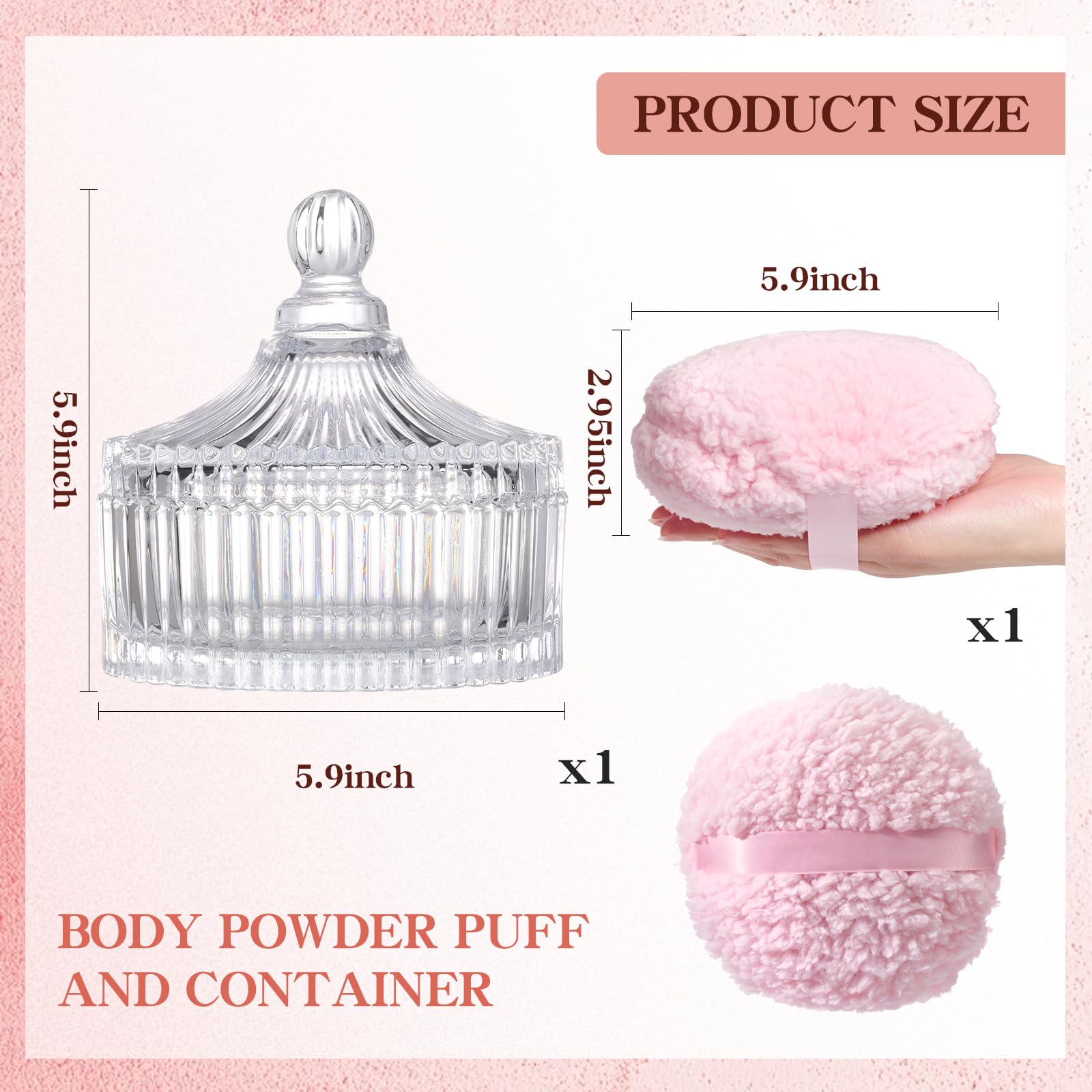 AmeLeis open jar with puff inside demonstrating tidy powder storage