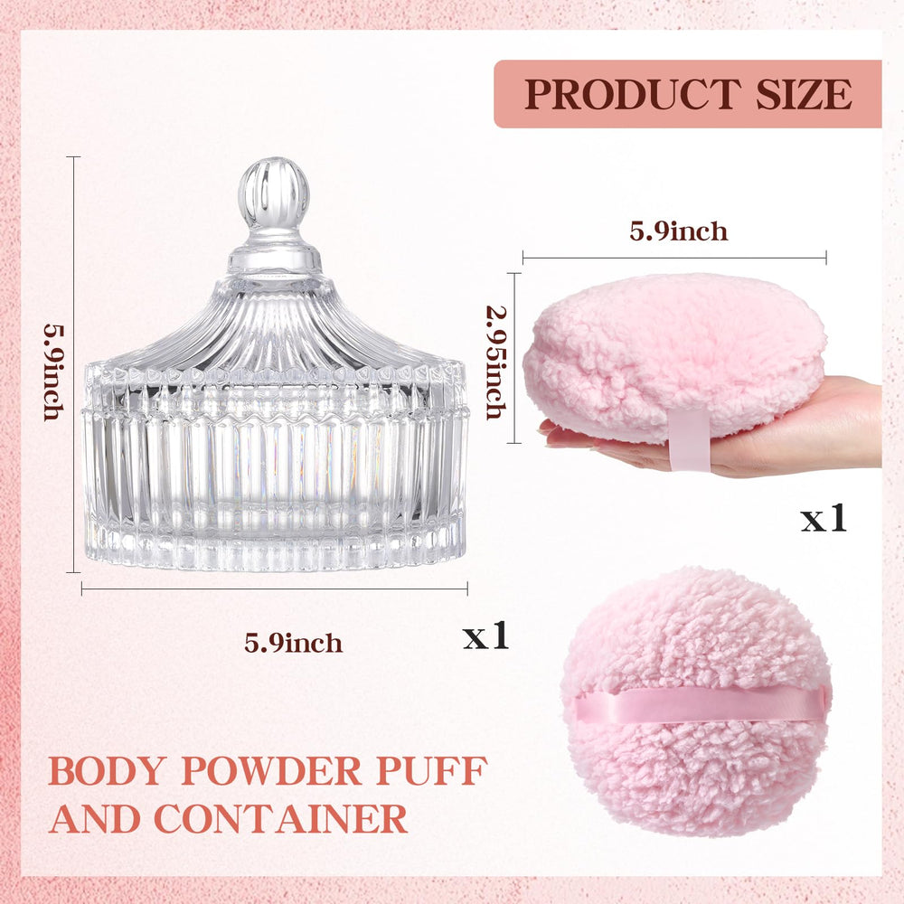 AmeLeis open jar with puff inside demonstrating tidy powder storage