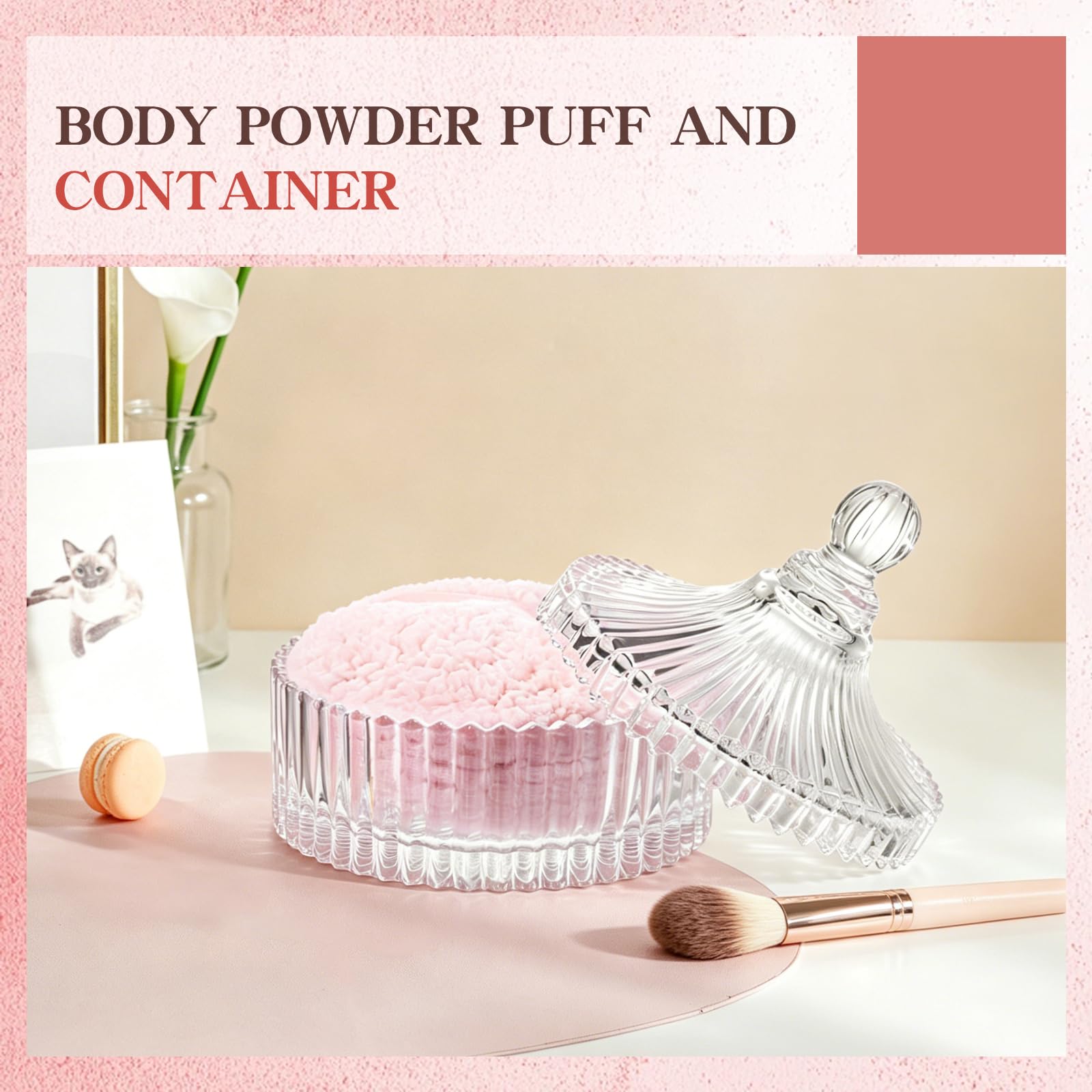 AmeLeis powder puff closeup showing plush fibers for gentle application