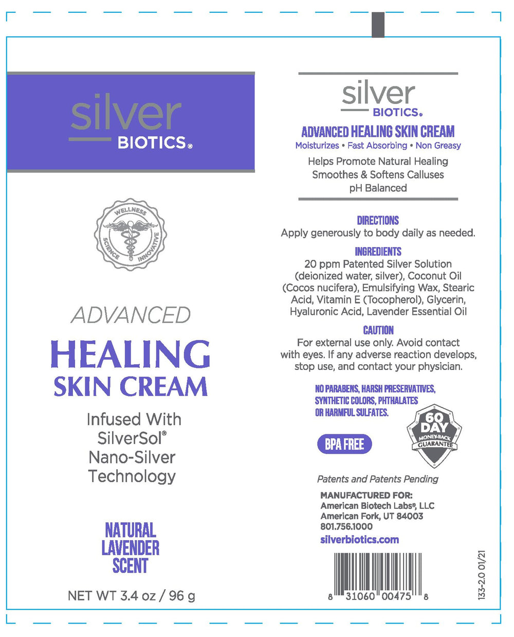 American Biotech Labs BPA-free packaging top view emphasizing safe materials
