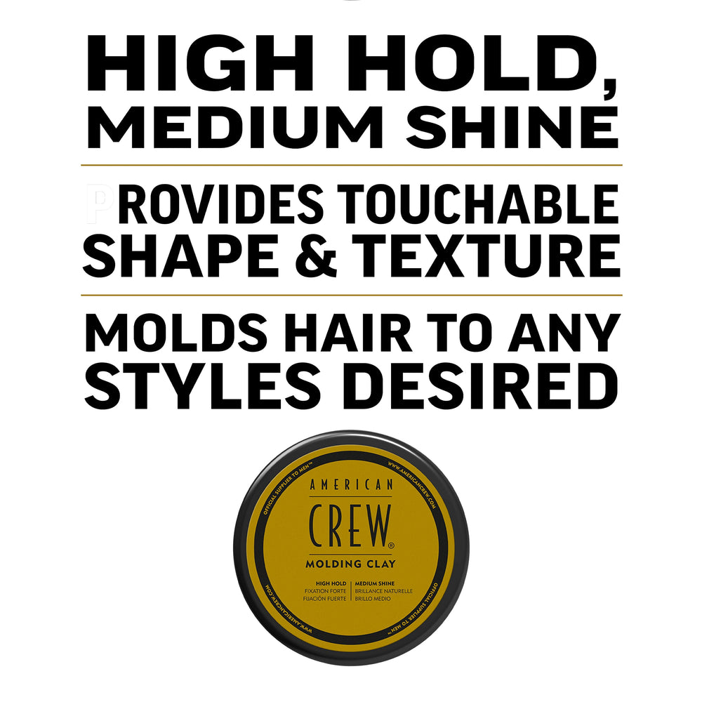AMERICAN CREW before and after styling to show control and natural medium shine results
