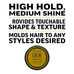 AMERICAN CREW before and after styling to show control and natural medium shine results