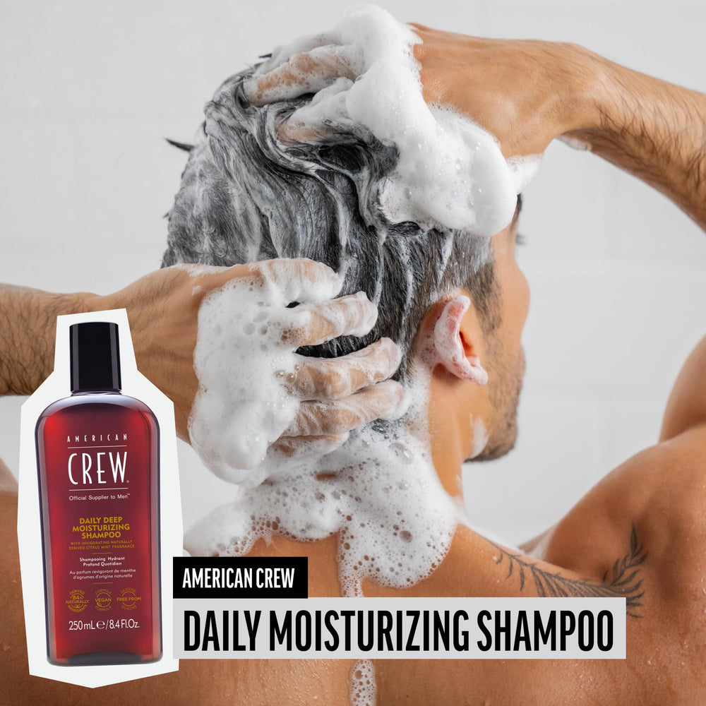 American Crew citrus mint foam texture close-up showing lathering and conditioning benefit