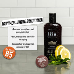 American Crew pump top and label clearly visible for easy dispensing and ingredient info