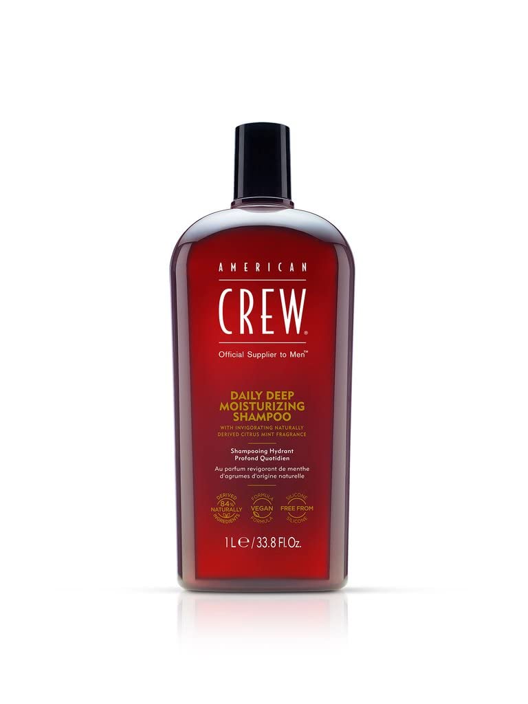 American Crew bottle front view showing label and 33.8 oz size for long-lasting hydration