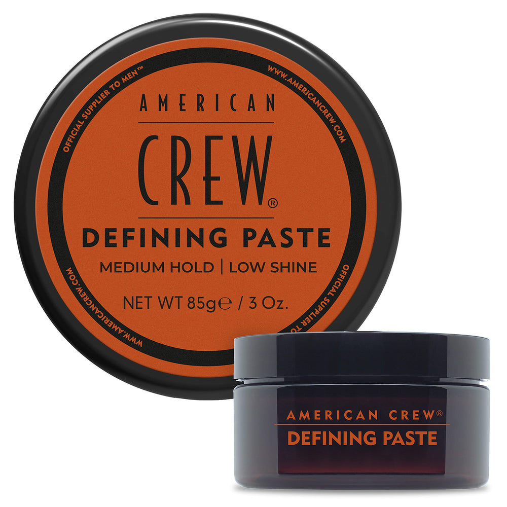 American Crew defining paste front jar showing product and branding benefit natural hold