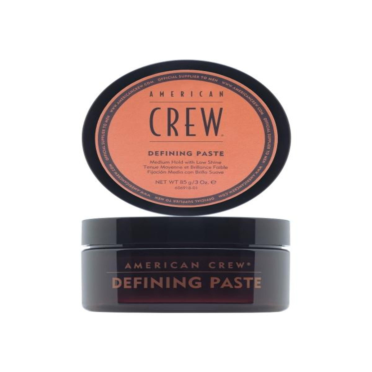 AMERICAN CREW front packaging view showing low-shine textured styling benefit