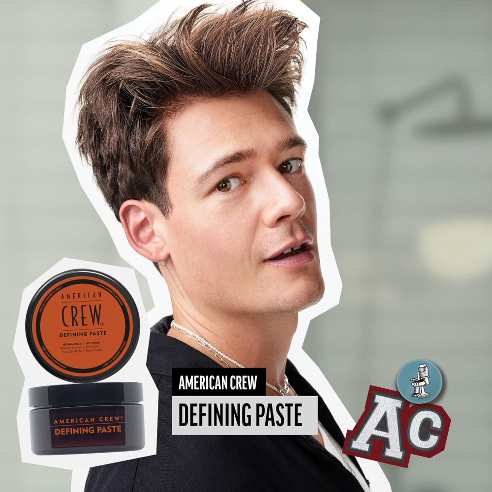American Crew defining paste open jar texture close-up showing smooth, workable formula