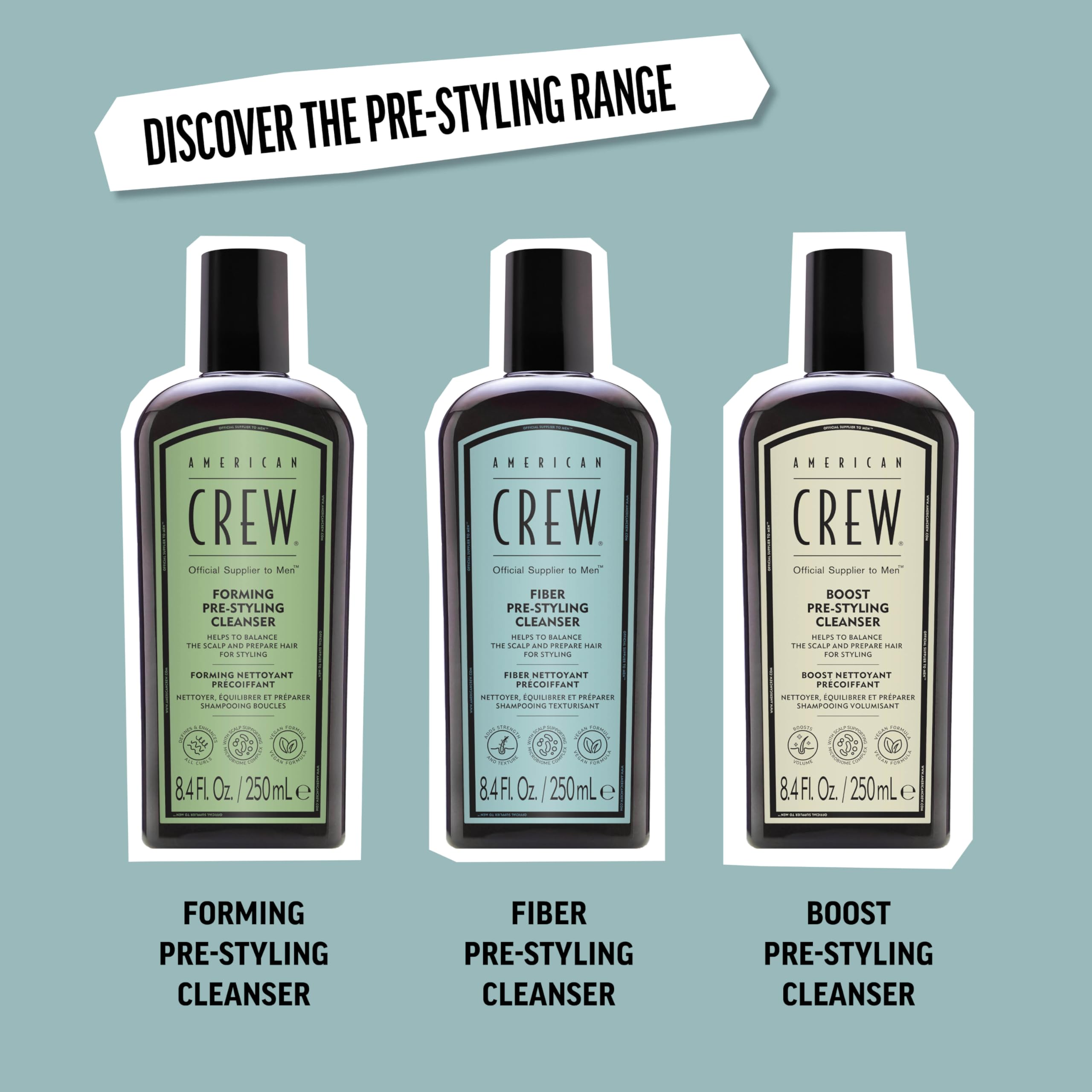 American Crew on bathroom shelf to show everyday grooming setup