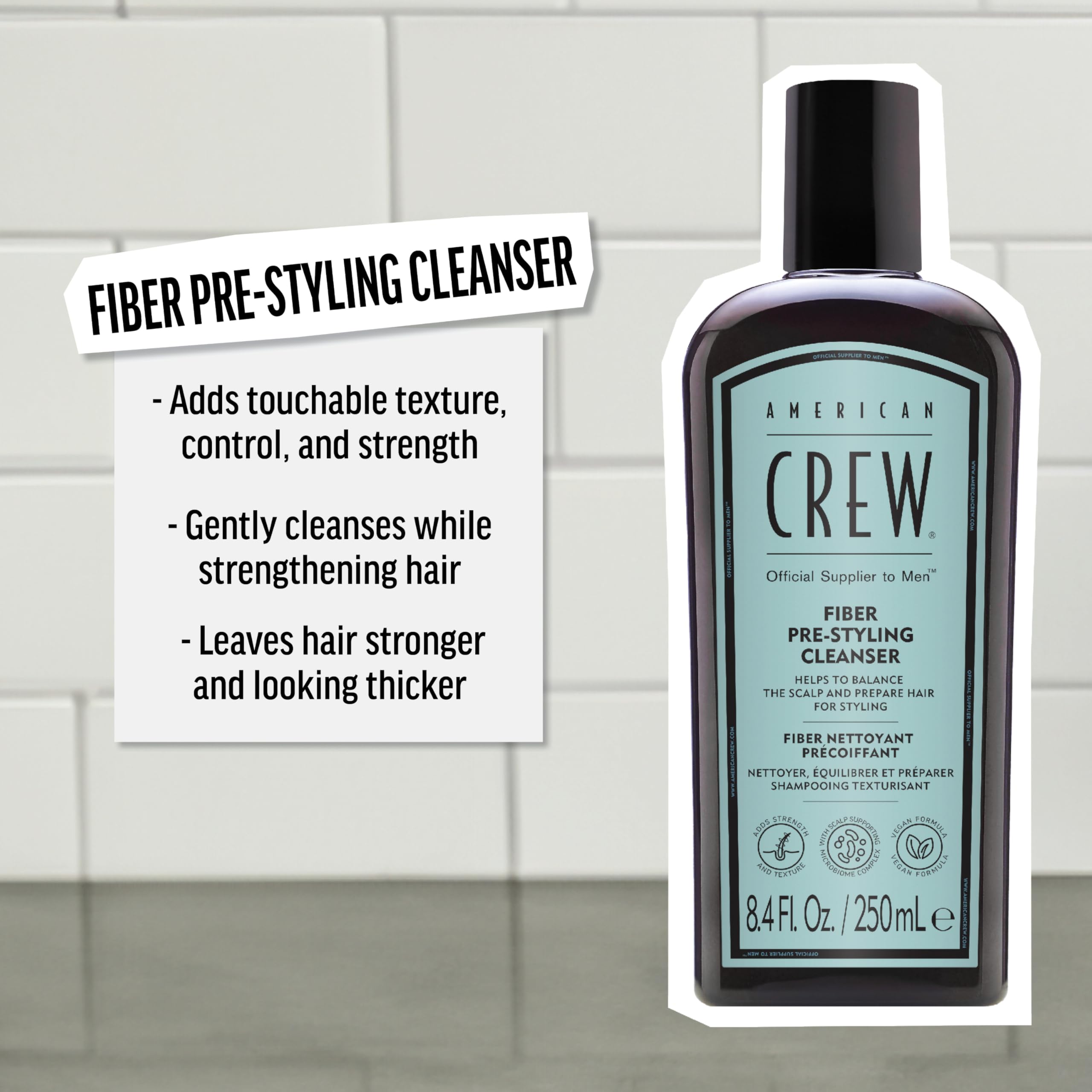 American Crew shampoo texture close-up highlighting viscous lather