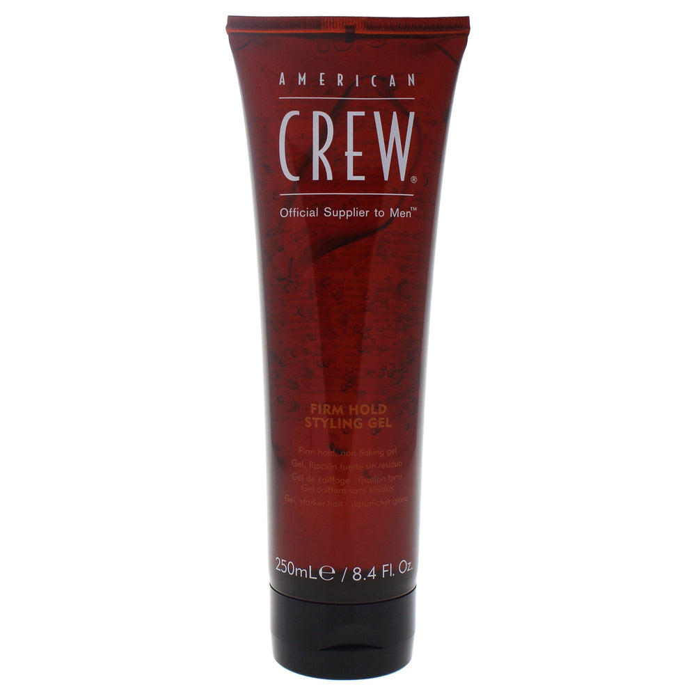 American Crew bottle front view showing label and strong-hold benefit