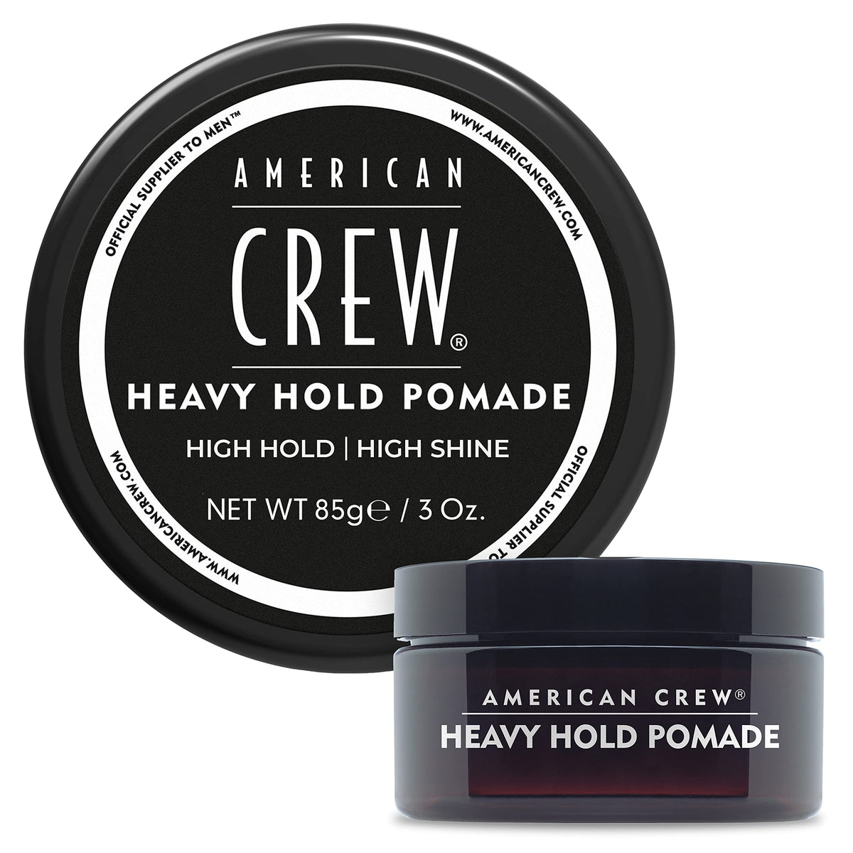 American Crew front jar showing label and 3 oz size with clear benefit