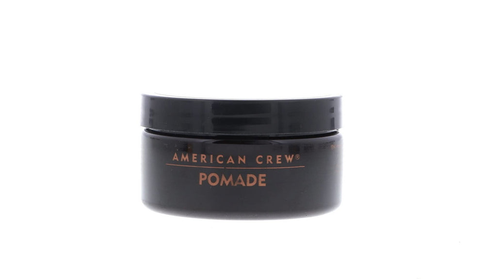 American Crew pomade used to create a slick-back hairstyle with high shine finish