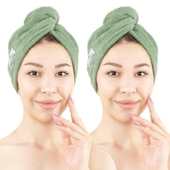 American Soft Linen front packaging sage green towel showing compact two-pack benefit