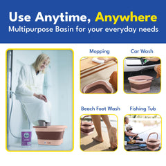 American Wellness Authority tub folded flat for compact storage, saving space in home or travel bag