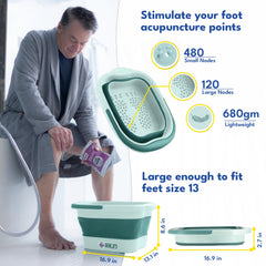 American Wellness Authority foot soaking tub in use with feet immersed for relaxing home soak
