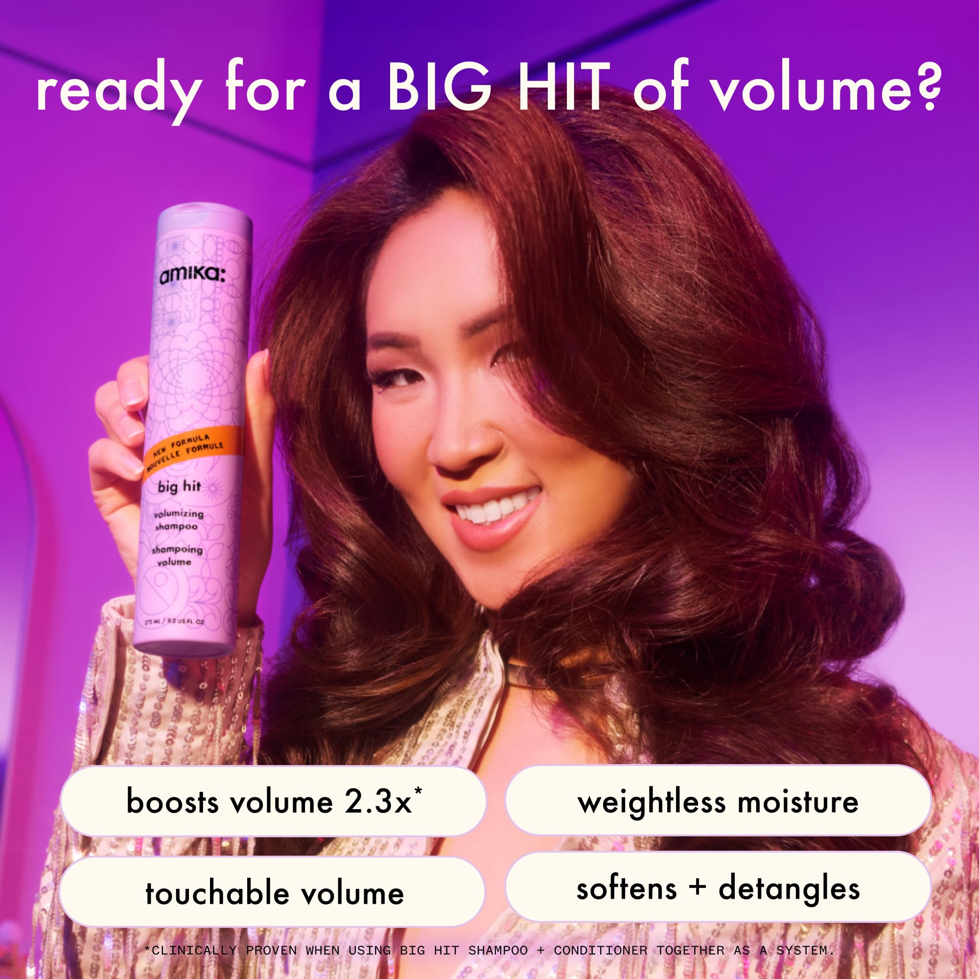 Amika back label with ingredients and directions for confident use