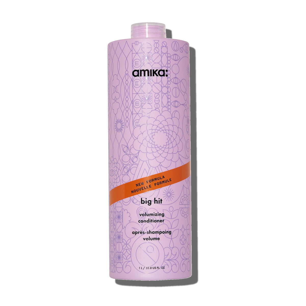 Amika front packaging 1000ml showing brand and volumizing benefit