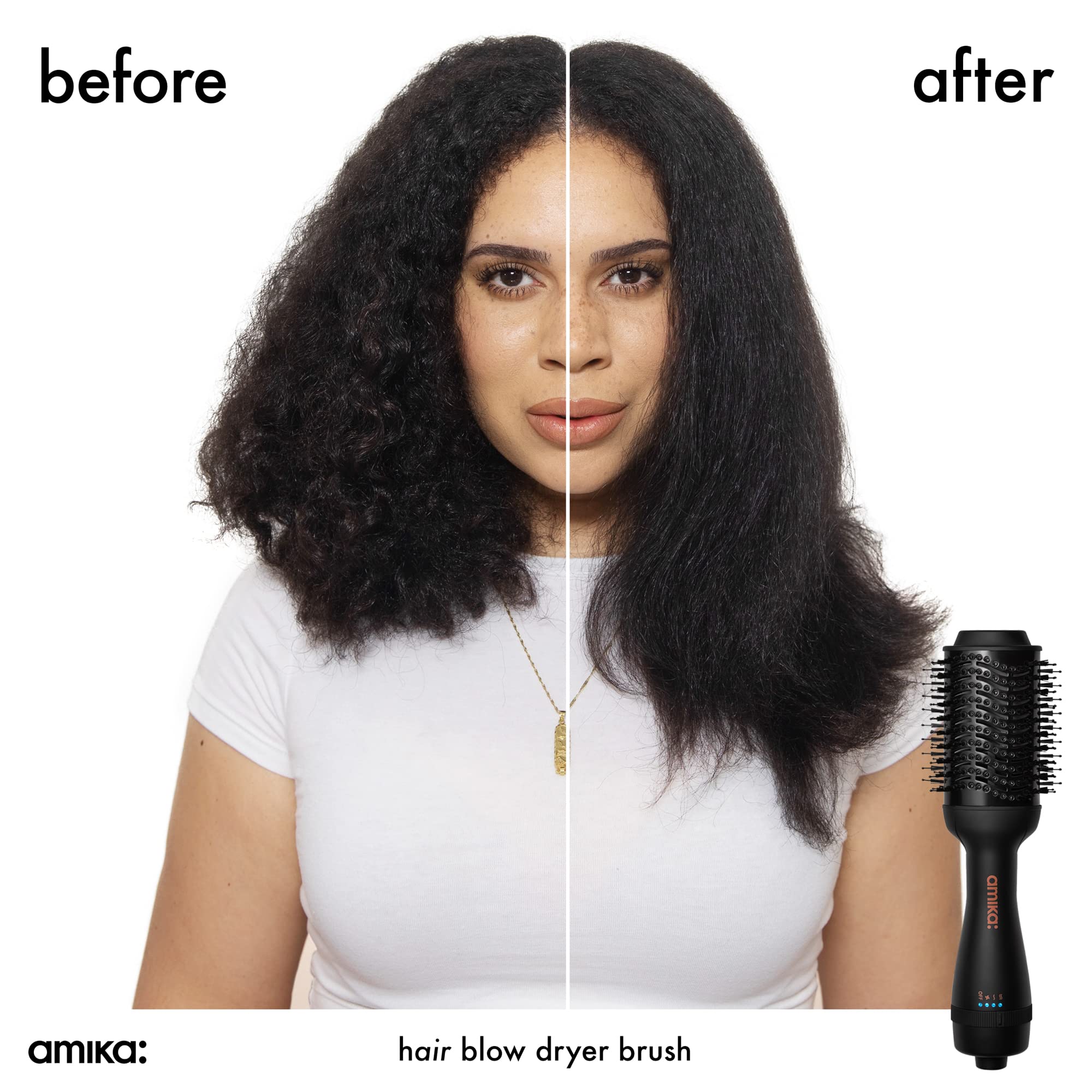 amika in-hand styling demo creating volume and smooth finish quickly