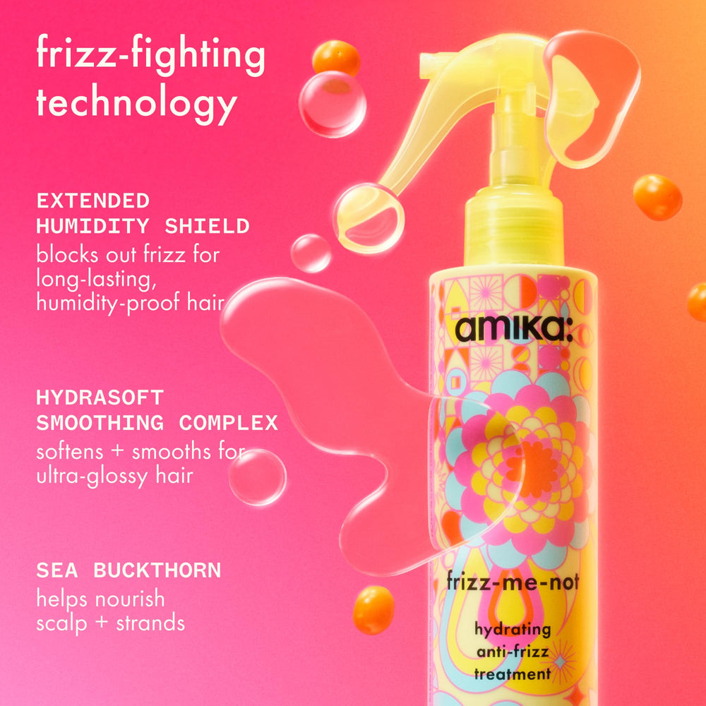 Amika 200ml bottle beside common objects to show product size and portability